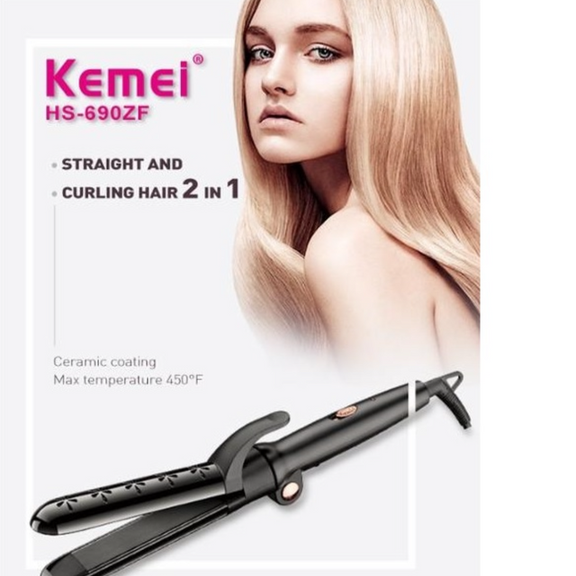 Kemei 2 in 1 straight & curly